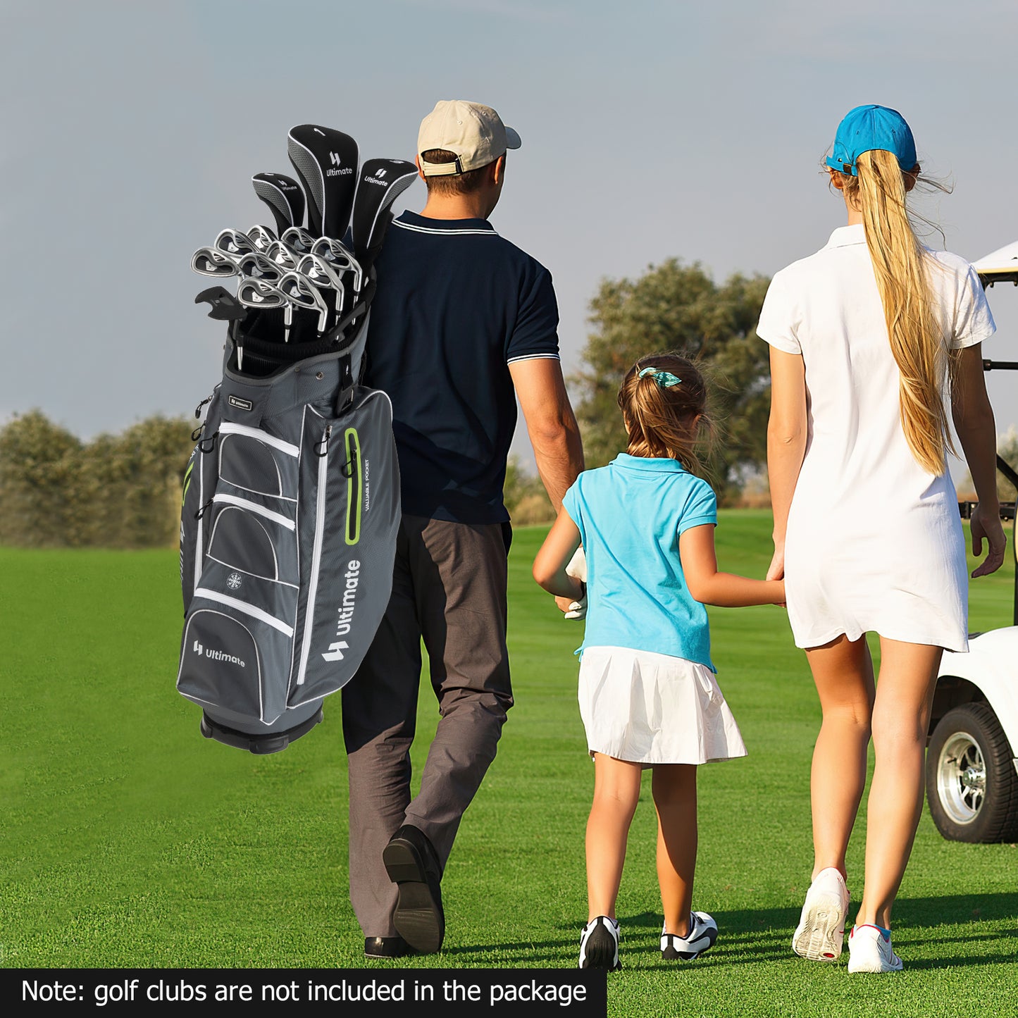 9.5 Inch Lightweight Golf Cart Bag with 15 Way Top Dividers-Green Kids Crystal