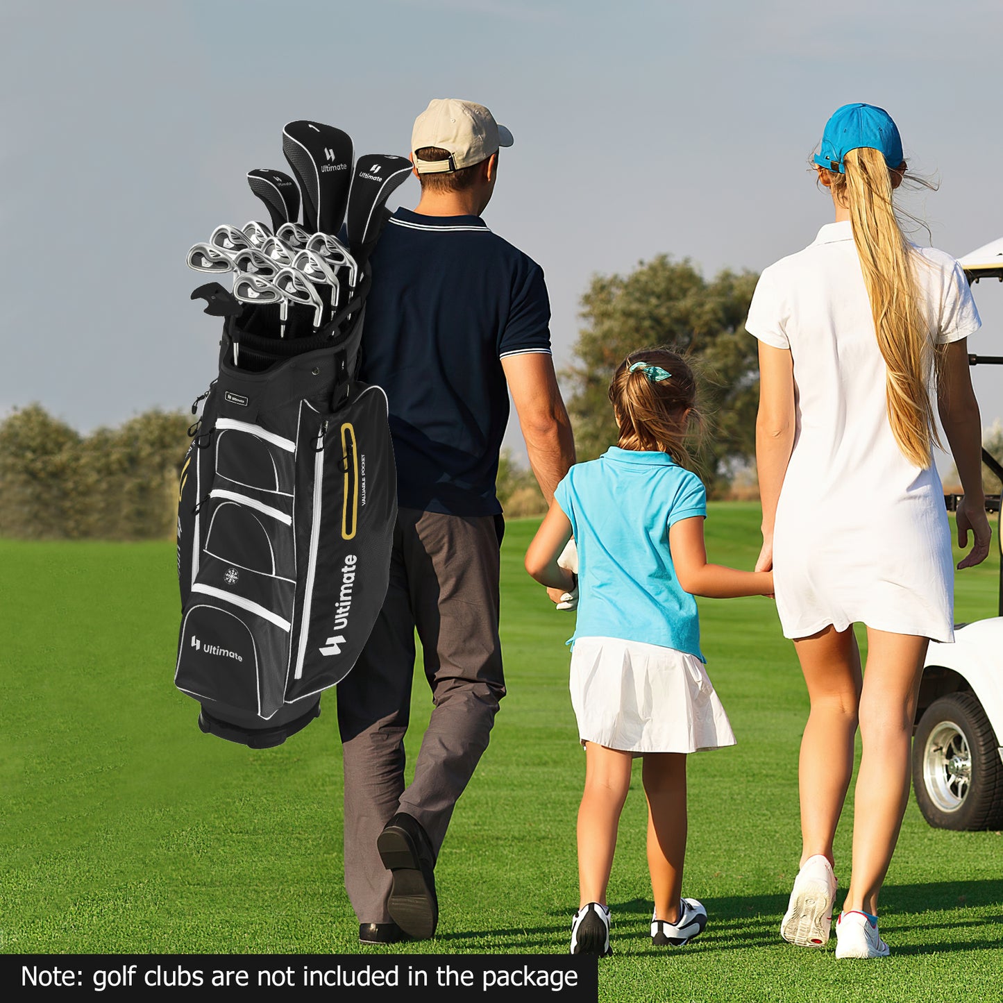 9.5 Inch Lightweight Golf Cart Bag with 15 Way Top Dividers-Black Kids Crystal
