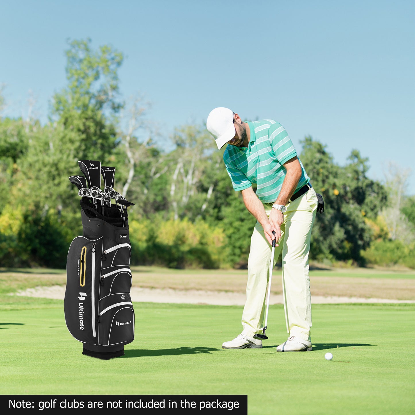 9.5 Inch Lightweight Golf Cart Bag with 15 Way Top Dividers-Black Kids Crystal
