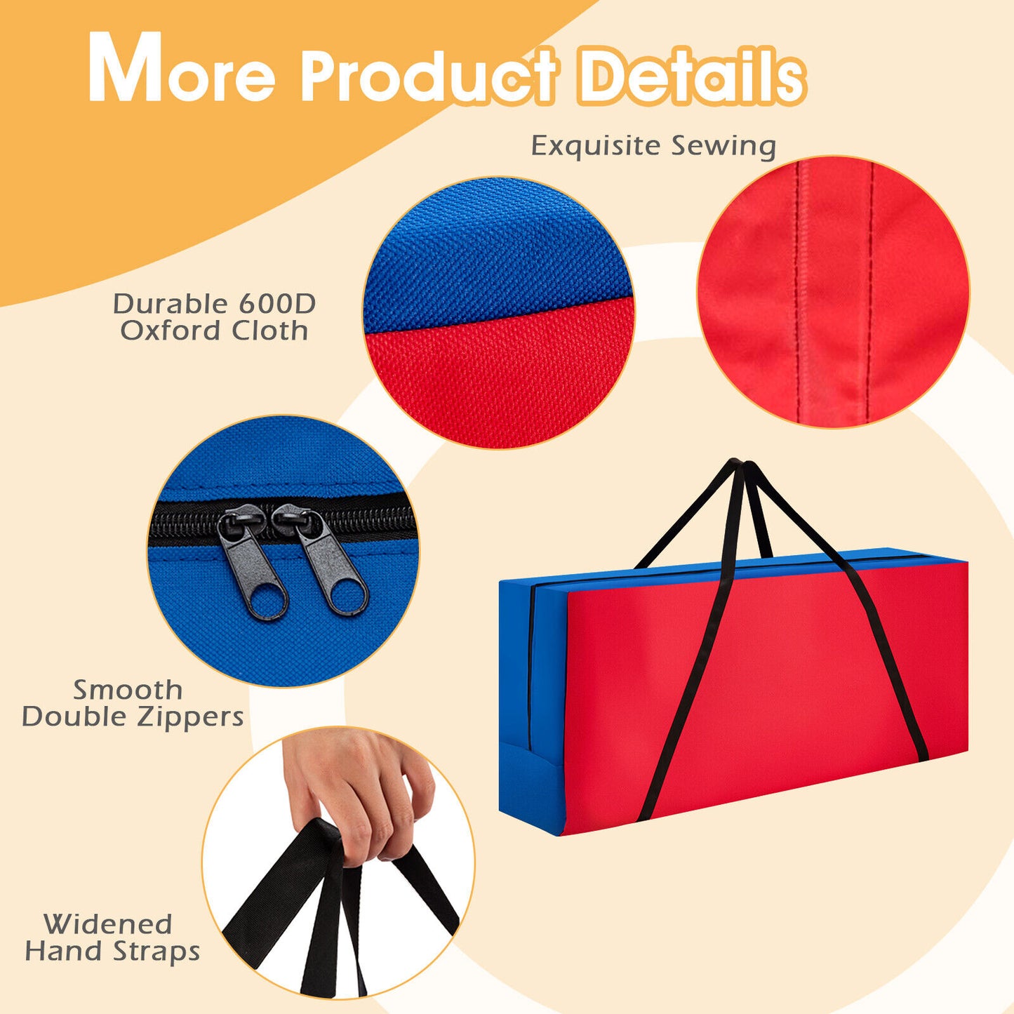 Carrying Bag for 4-to-Score Giant Game Set with Durable Zipper Kids Crystal