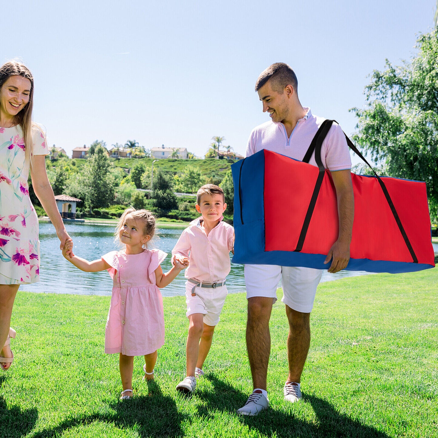 Carrying Bag for 4-to-Score Giant Game Set with Durable Zipper Kids Crystal
