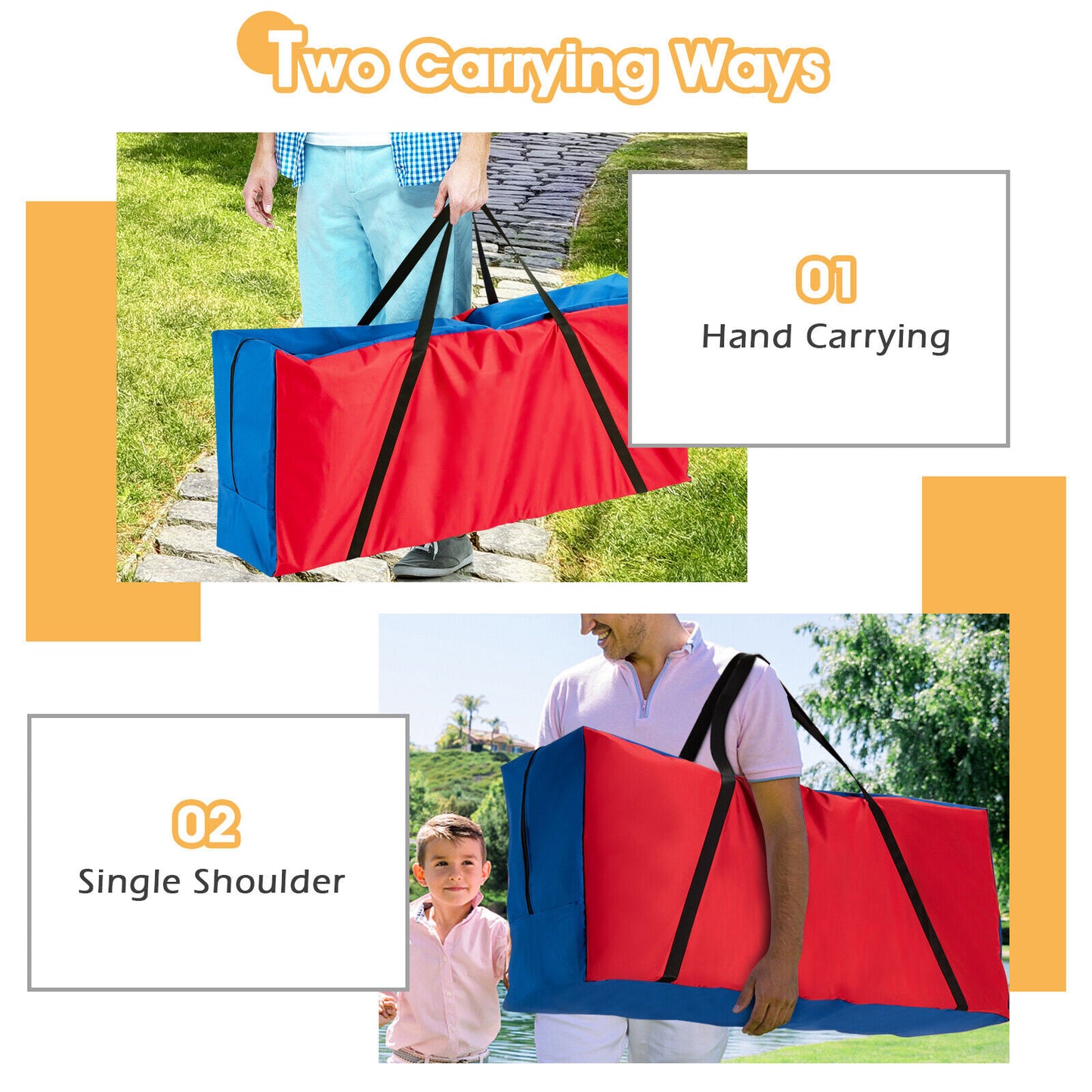 Carrying Bag for 4-to-Score Giant Game Set with Durable Zipper Kids Crystal