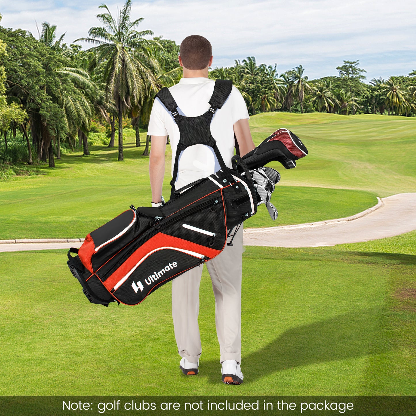 Lightweight Golf Stand Bag with 14 Way Top Dividers and 6 Pockets-Red Kids Crystal