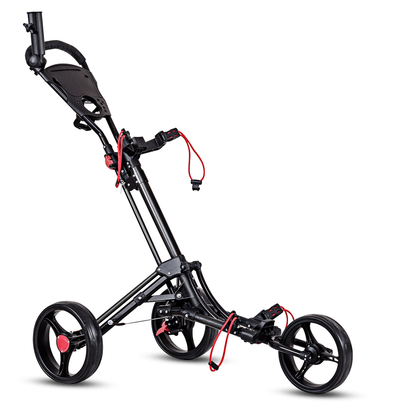 Foldable 3 Wheel Golf Pull Push Cart Trolley Kids Crystal