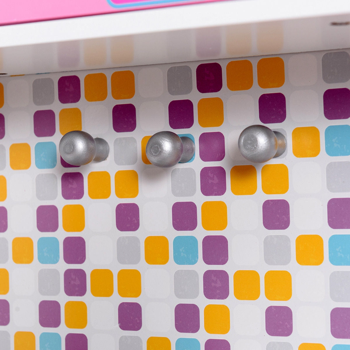 Kids Wooden Pretend Cooking Playset Cookware Play Set Kitchen Toys Toddler Gift-Pink Kids Crystal