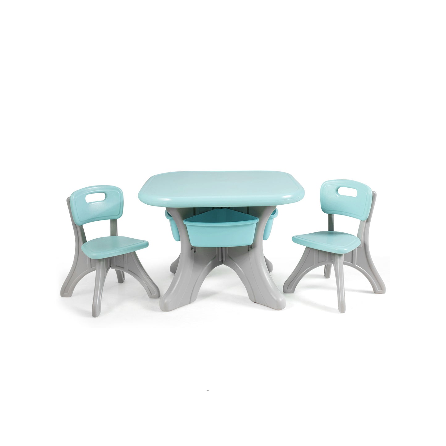Children Kids Activity Table & Chair Set Play Furniture W/Storage-Blue Kids Crystal