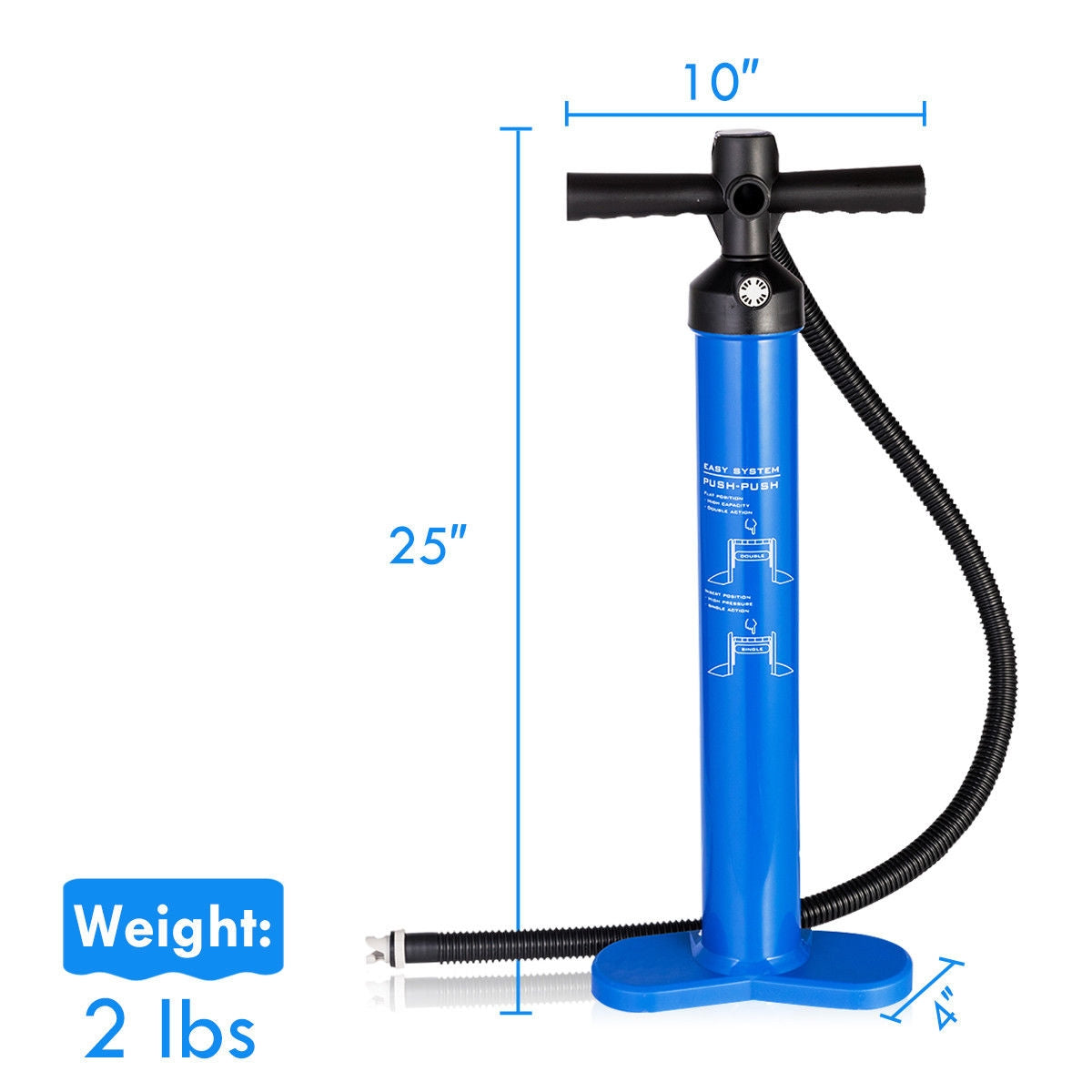 Double Action Manual inflation SUP Hand Pump with Gauge Kids Crystal