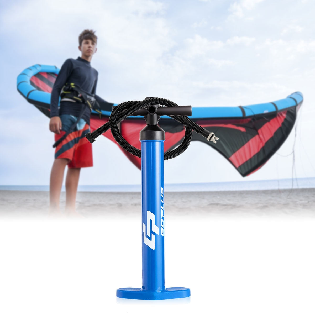 Double Action Manual inflation SUP Hand Pump with Gauge Kids Crystal