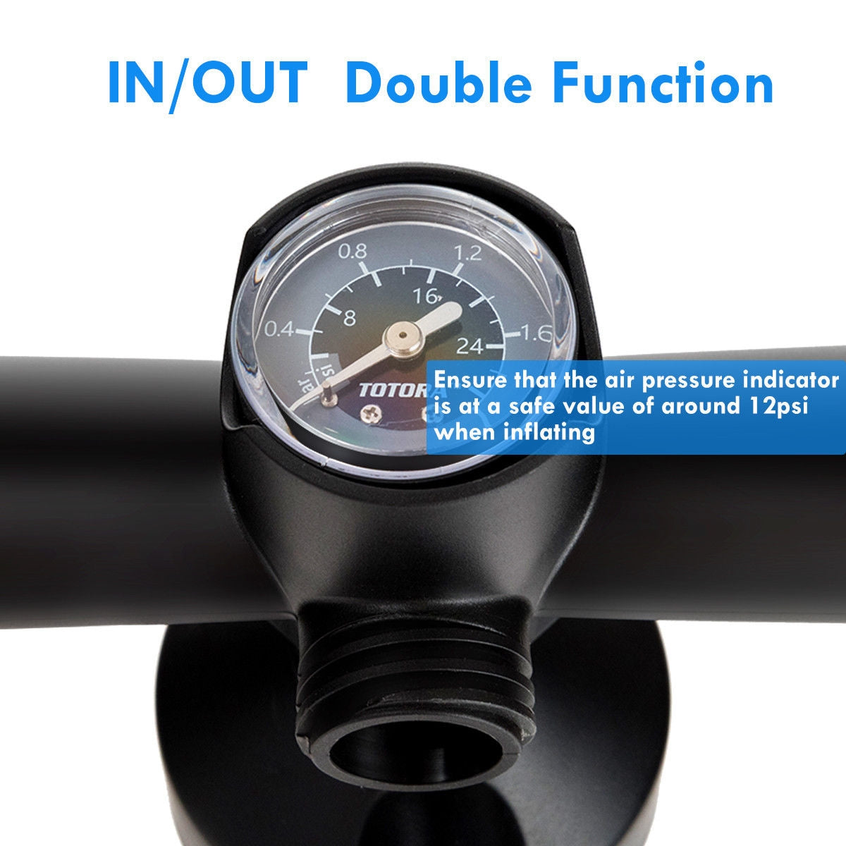 Double Action Manual inflation SUP Hand Pump with Gauge Kids Crystal
