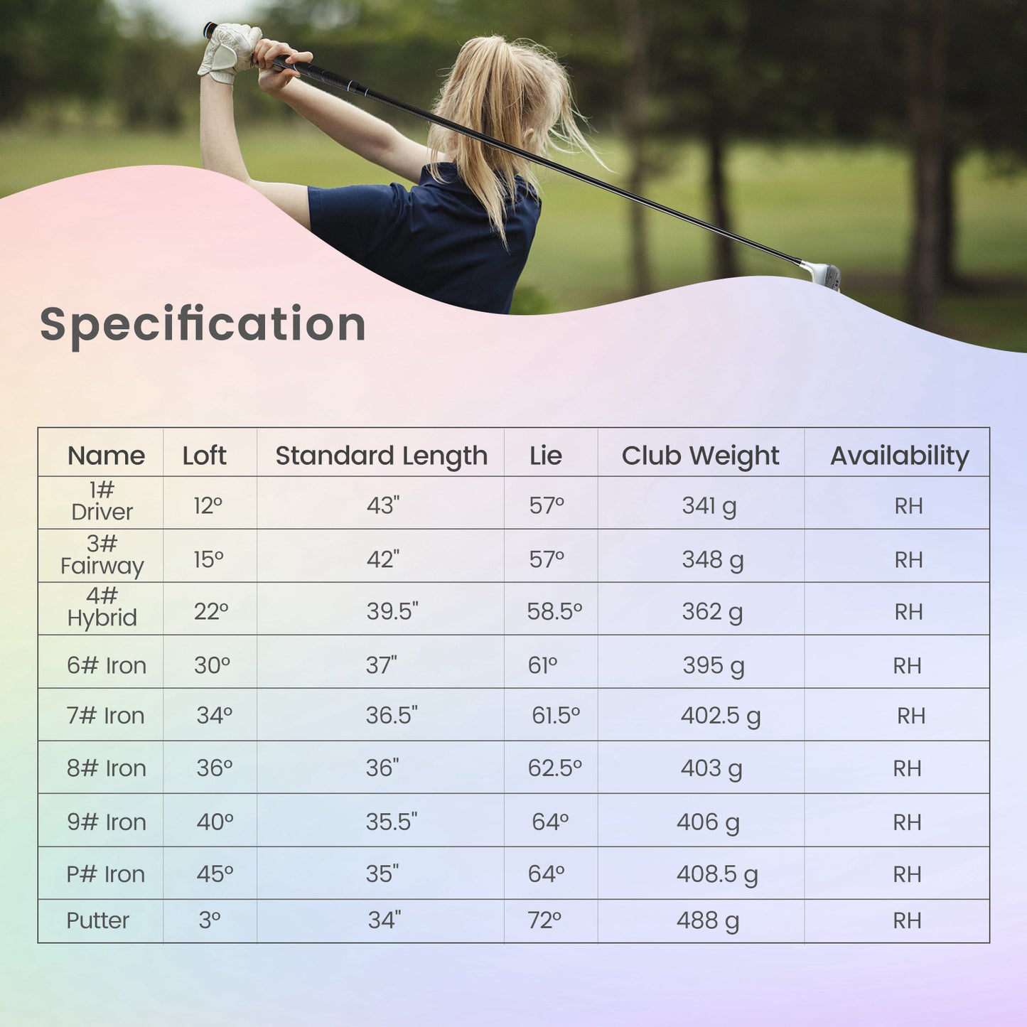 Women's 9 Pieces Complete Golf Club Set-Pink Kids Crystal