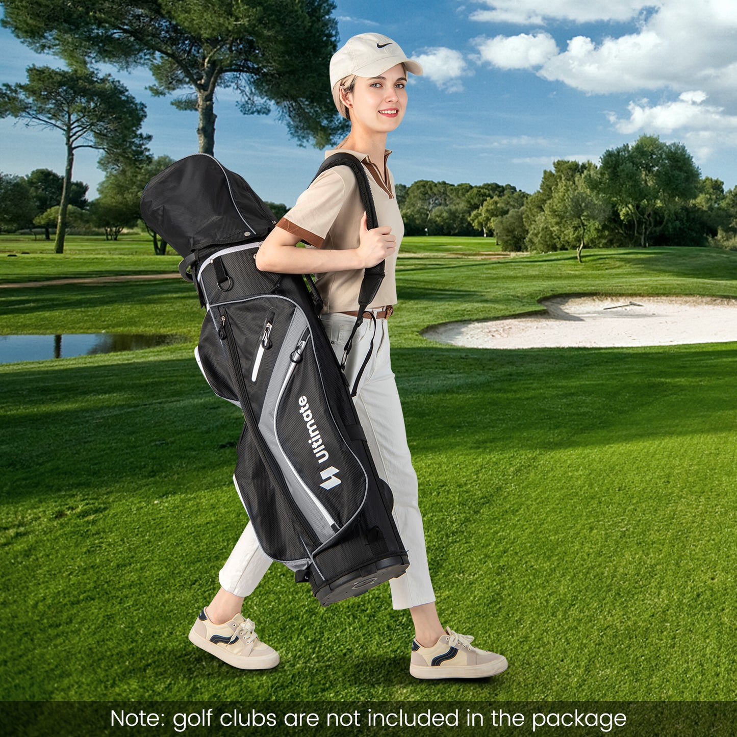Golf Cart Bag with 14 Way Top Dividers-Gray Kids Crystal