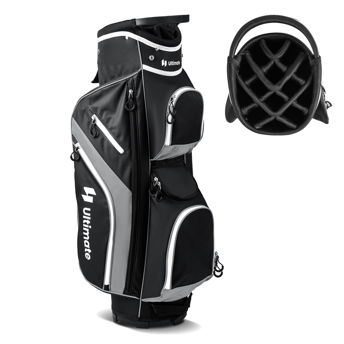 Golf Cart Bag with 14 Way Top Dividers-Gray Kids Crystal