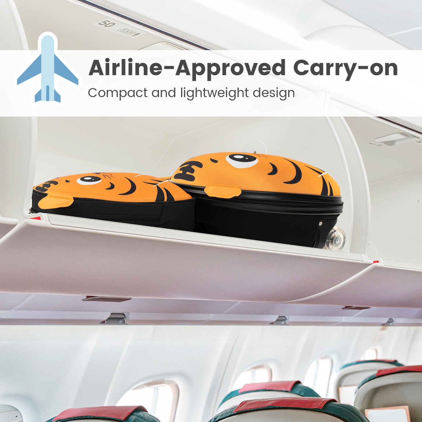 Lightweight and Portable Rolling Suitcase for Children-Yellow Kids Crystal