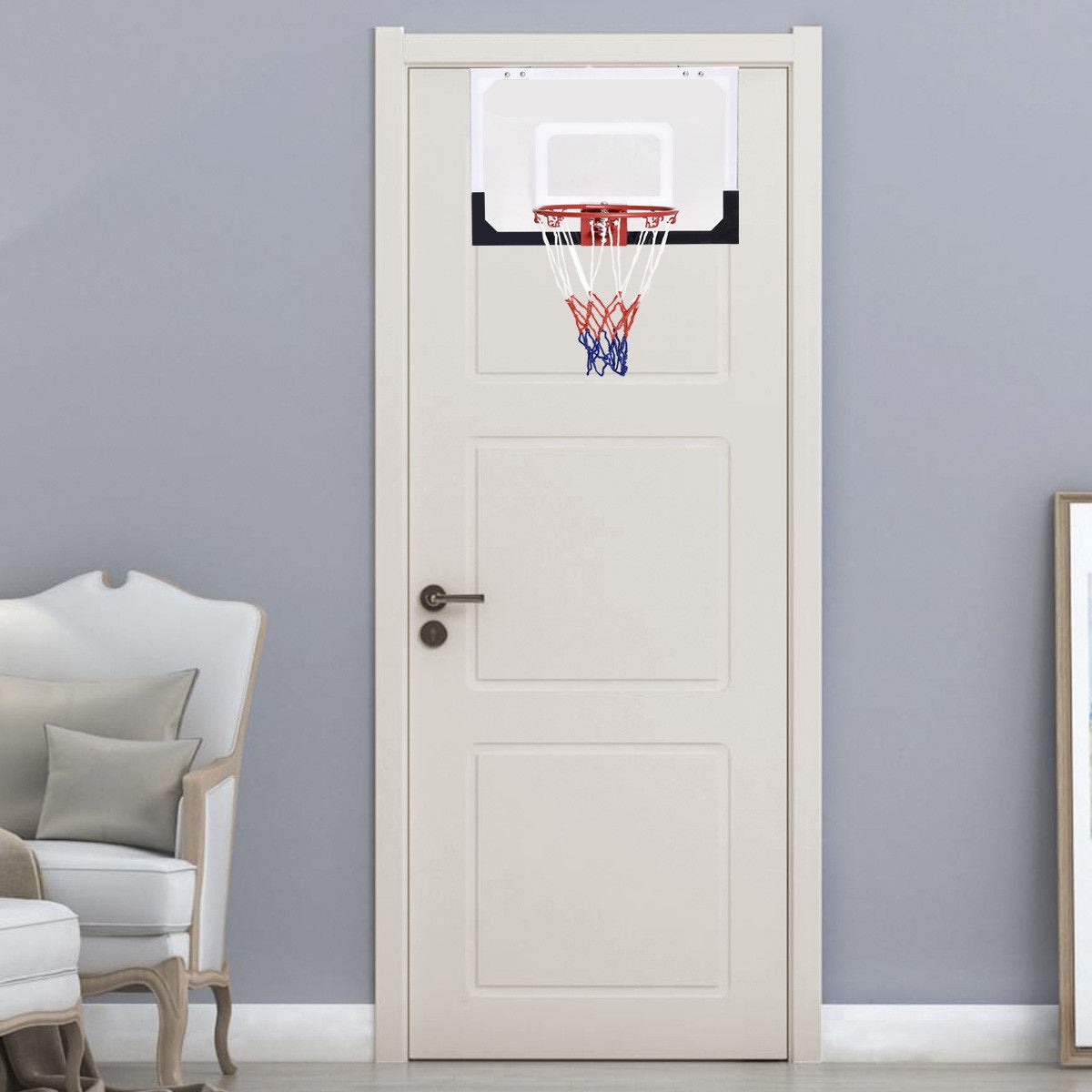 Over-The-Door Mini Basketball Hoop Includes Basketball and 2 Nets Kids Crystal
