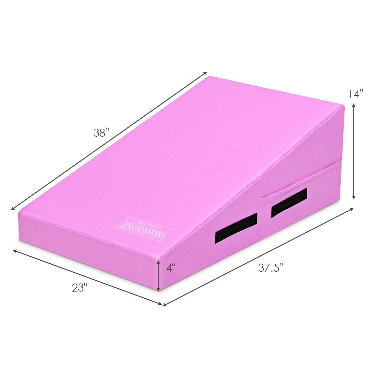 Incline Gymnastics Mat Wedge Ramp for Tumbling Exercise-Pink Kids Crystal