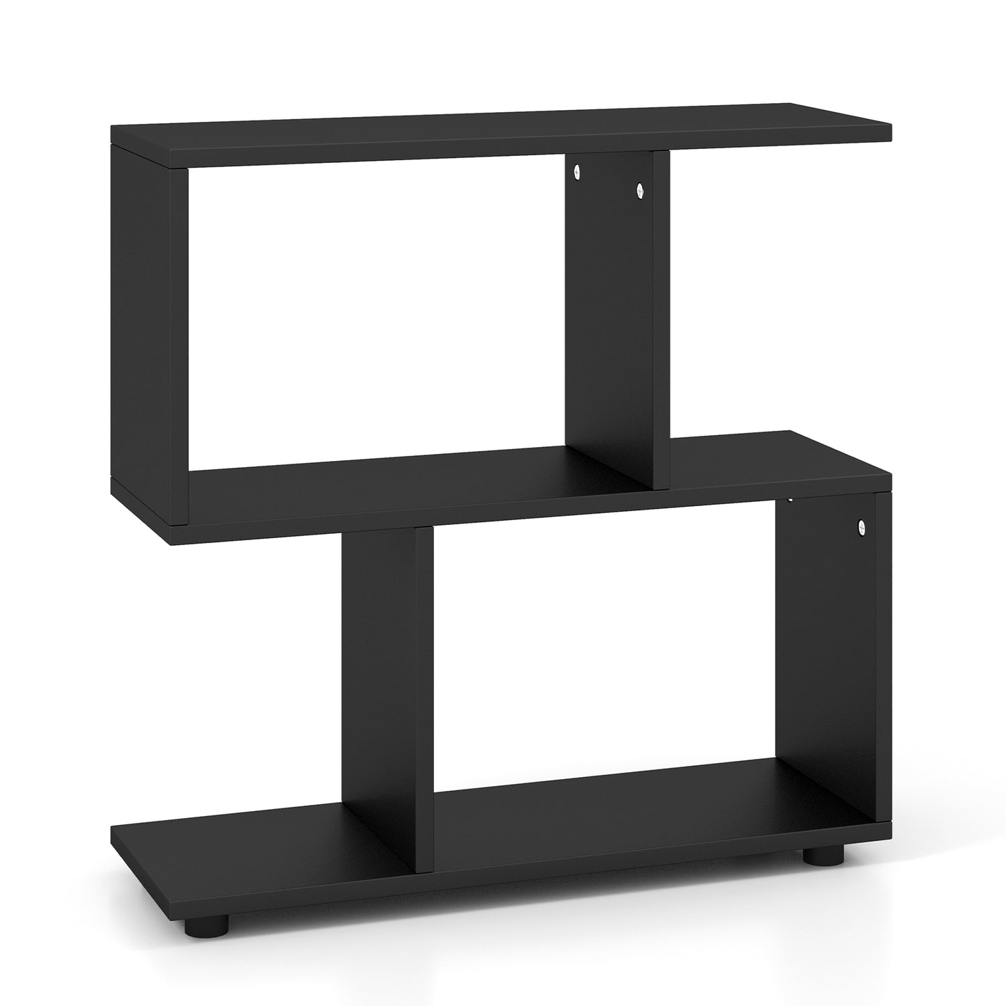 24 Inch 3-Tier Geometric Bookshelf with Thick Foot Pads-Black Kids Crystal
