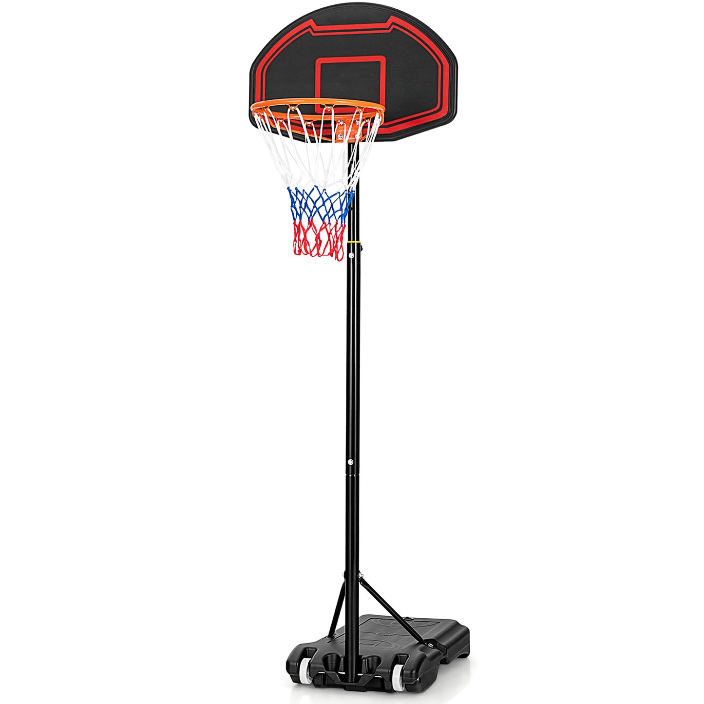 Adjustable Kids' Basketball Hoop Stand with Durable Net and Wheel Kids Crystal