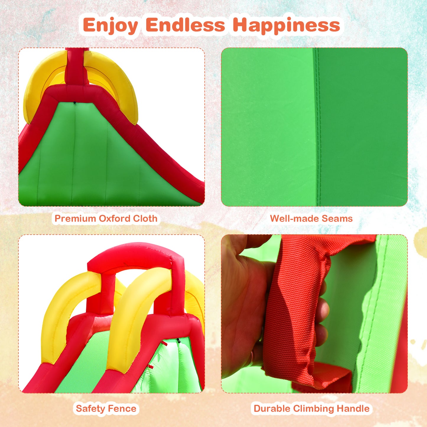 Inflatable Water Slide Bounce House with Climbing Wall and Jumper with 380W Blower