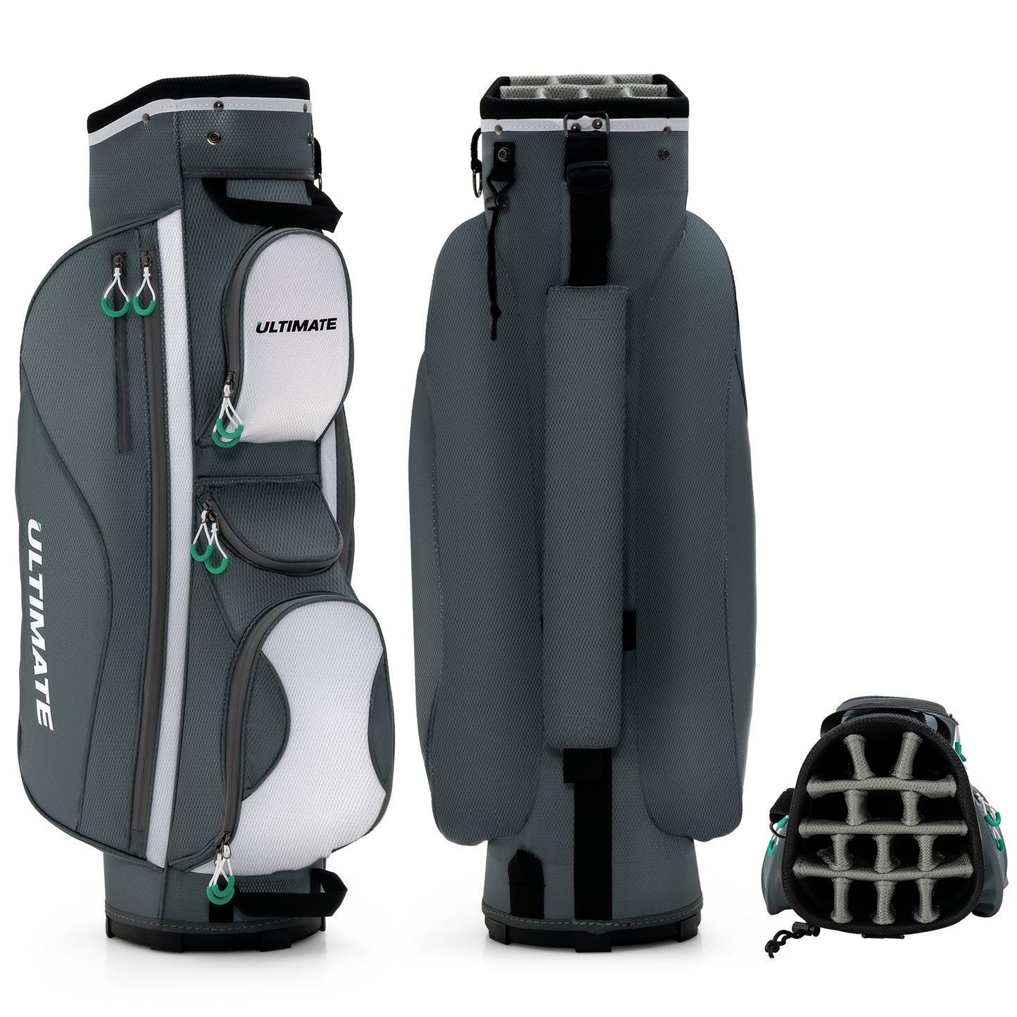 14 Dividers Golf Cart Bag with 7 Zippered Pocket Kids Crystal