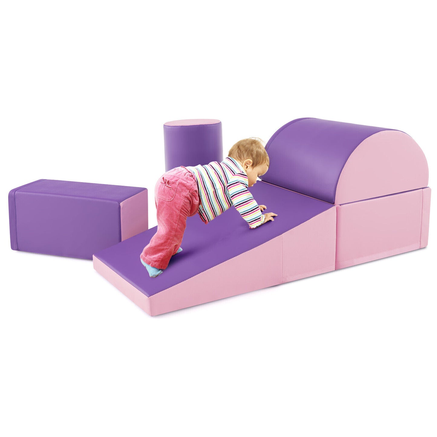 5-Piece Kids Climb and Crawl Activity Playset-Purple Kids Crystal