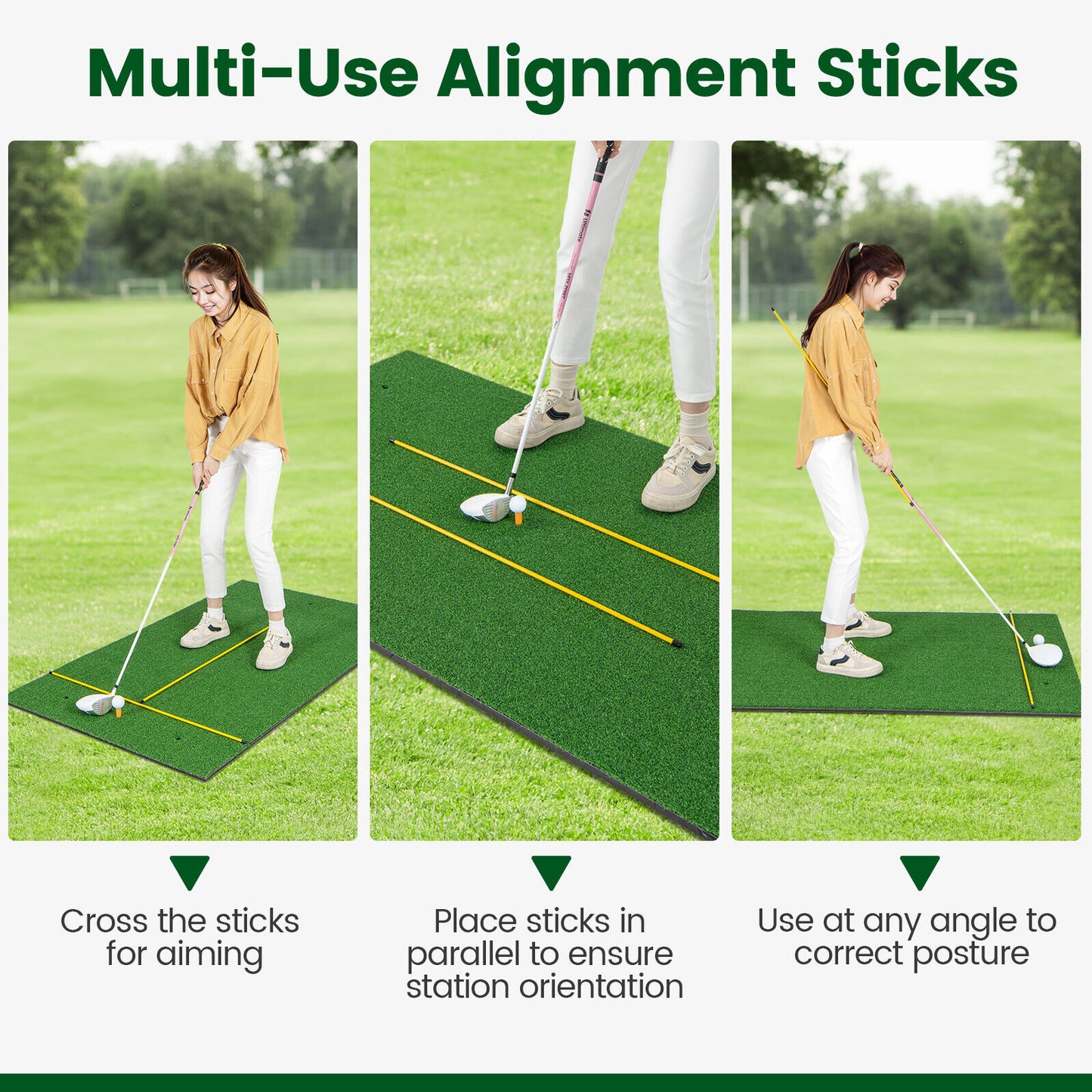 5 x 3 ft Artificial Turf Grass Practice Mat for Indoors and Outdoors-27mm Kids Crystal