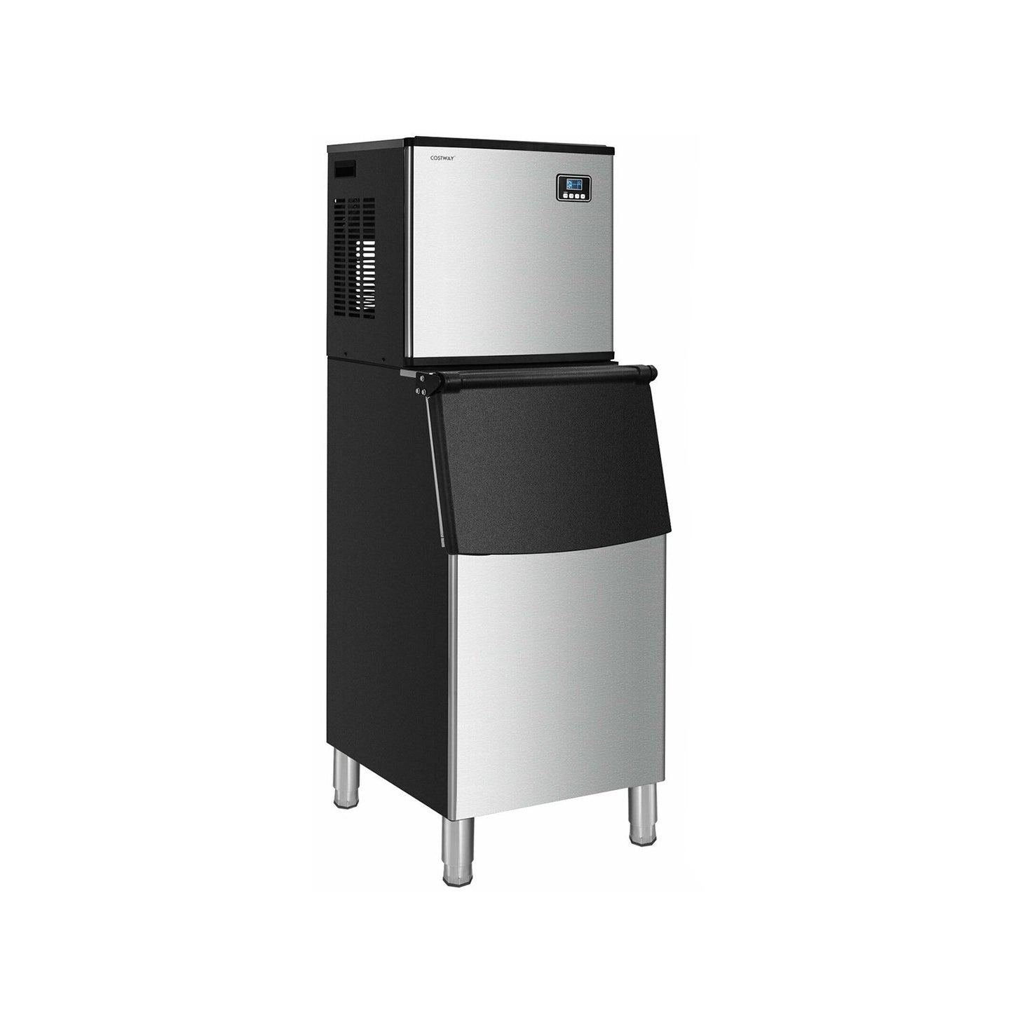 353LBS/24H Split Commercial Ice Maker with 198 LBS Storage Bin Kids Crystal