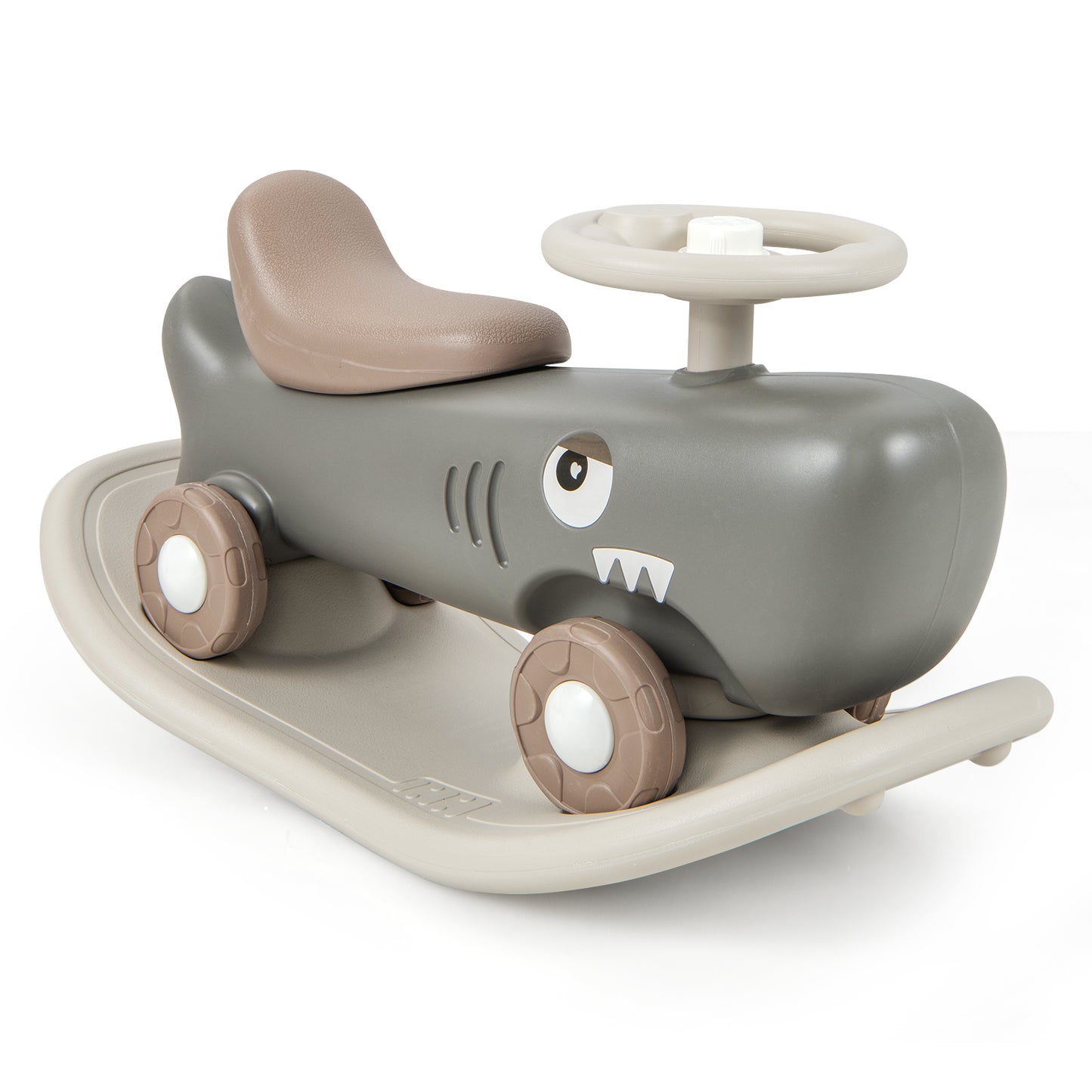 Convertible Rocking Horse and Sliding Car with Detachable Balance Board-Dark Gray Kids Crystal