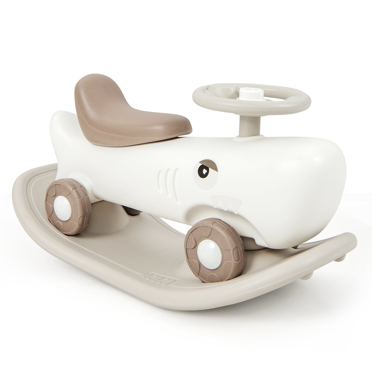 Convertible Rocking Horse and Sliding Car with Detachable Balance Board-White Kids Crystal