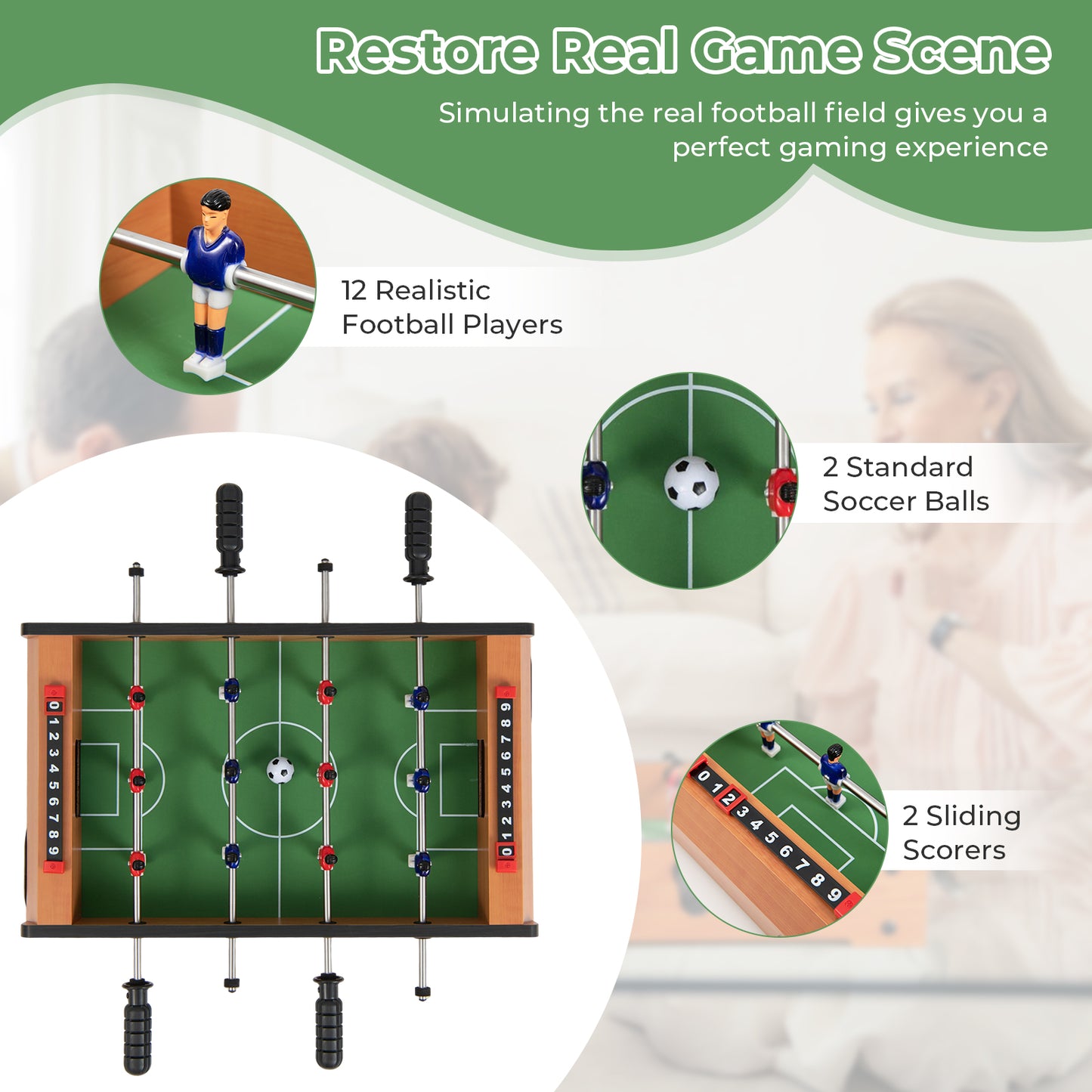 20 Inch Indoor Competition Game Soccer Table Kids Crystal