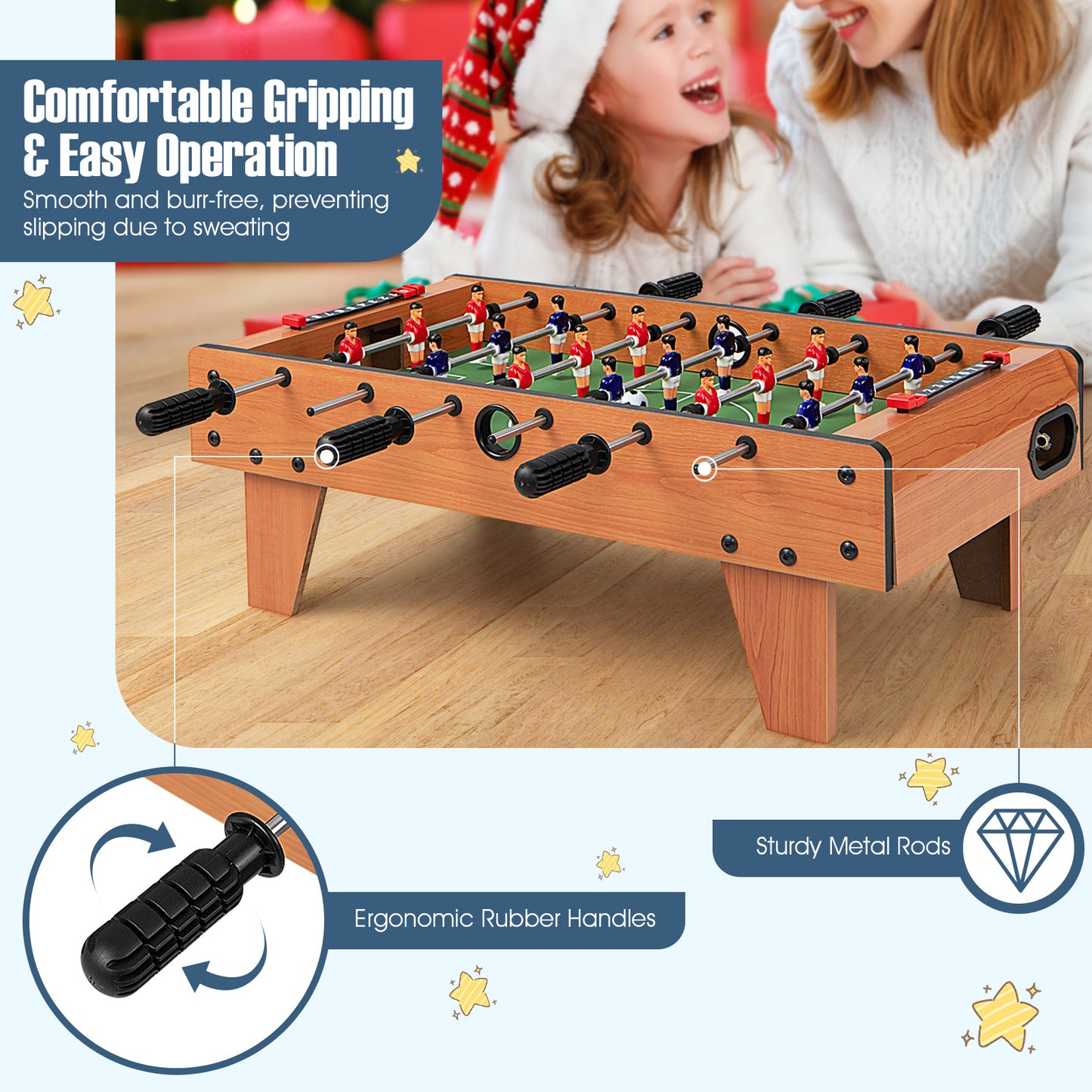 27 Inch Indoor Competition Game Foosball Table with Legs Kids Crystal
