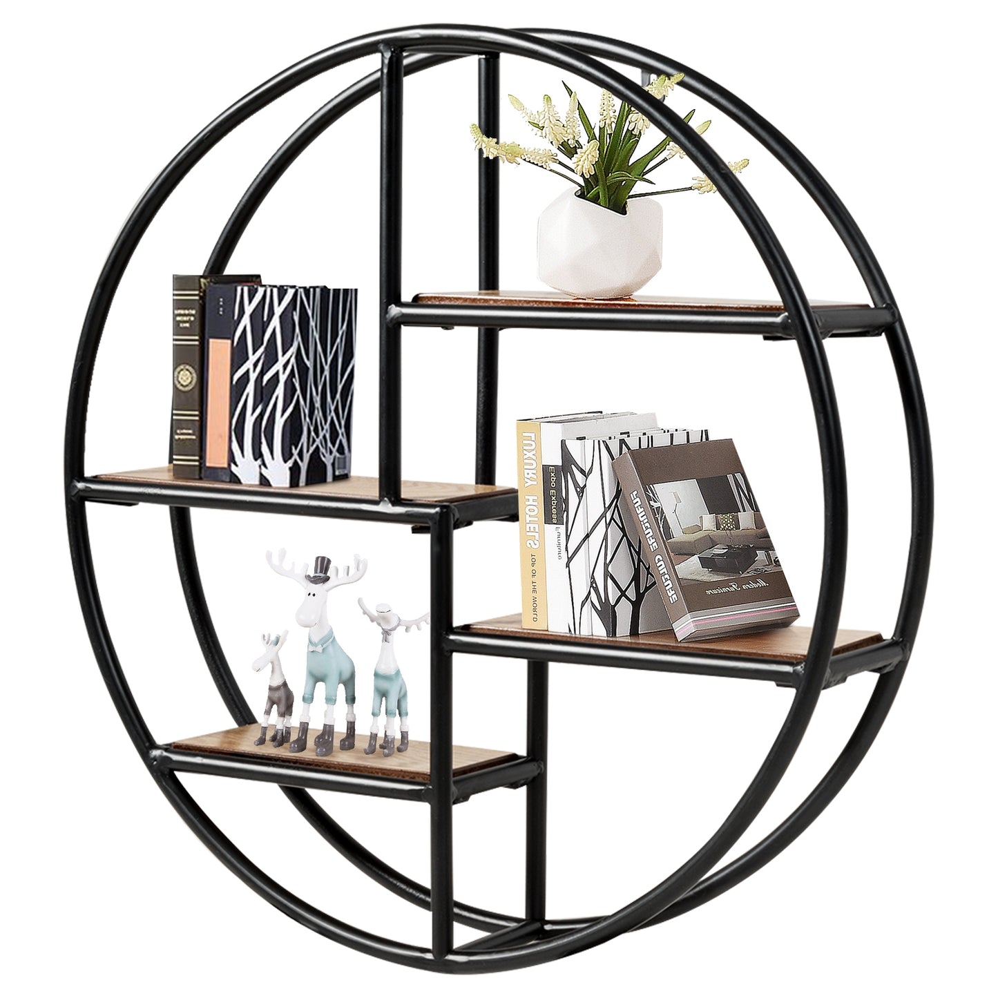 Hanging Storage Shelf Circular Wall-Mounted 4-Tier Rack Kids Crystal