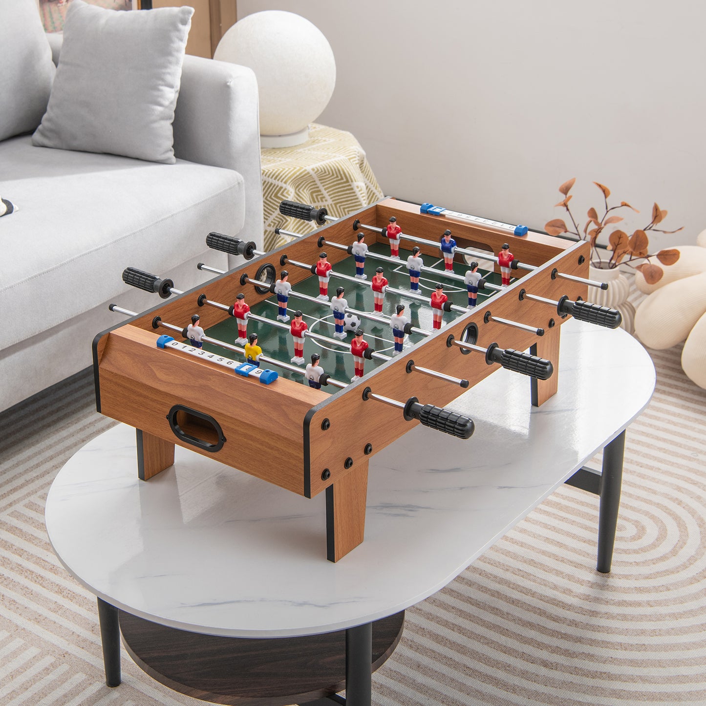 27 Inch Foosball Table Mini Tabletop Soccer Game Kids Crystal