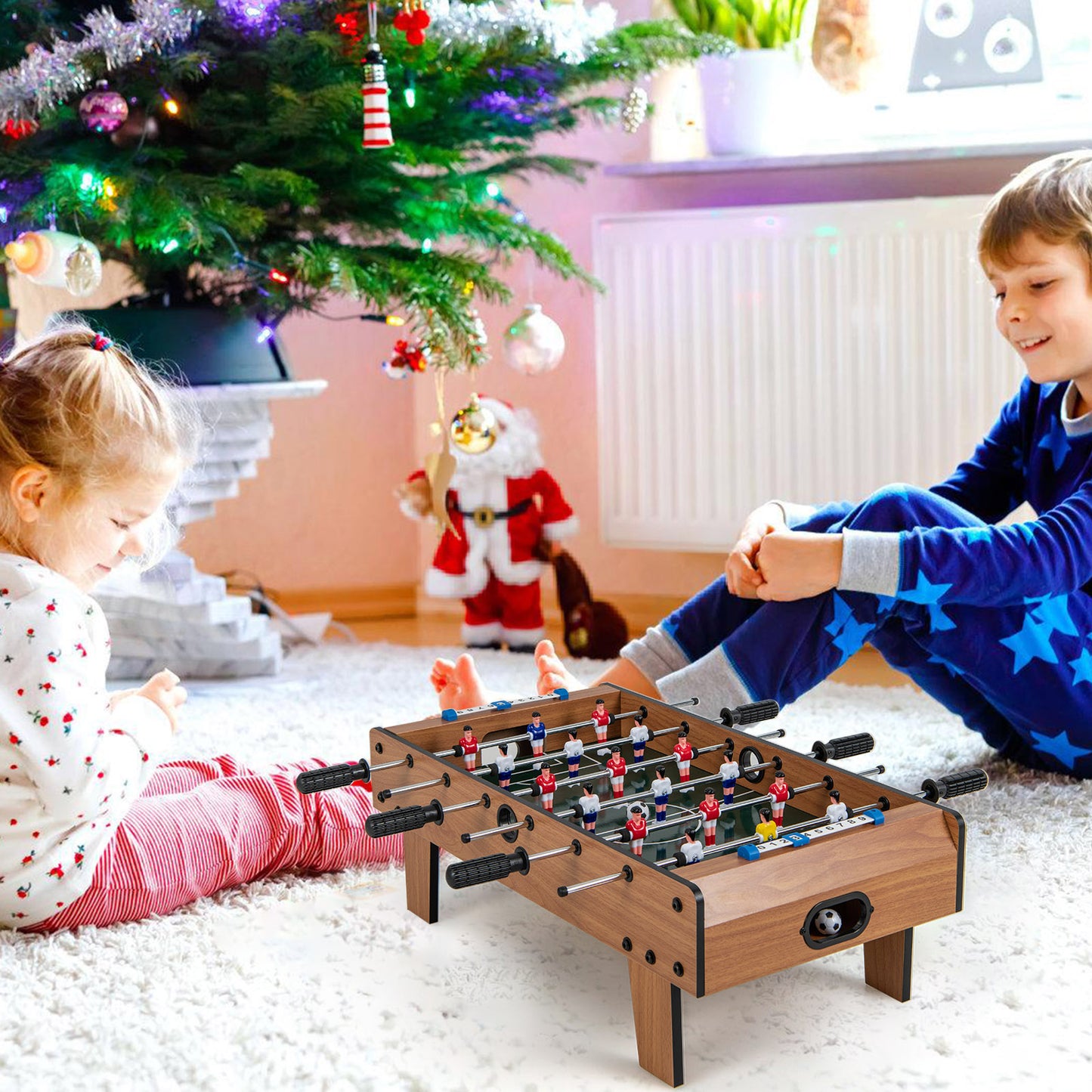 27 Inch Foosball Table Mini Tabletop Soccer Game Kids Crystal