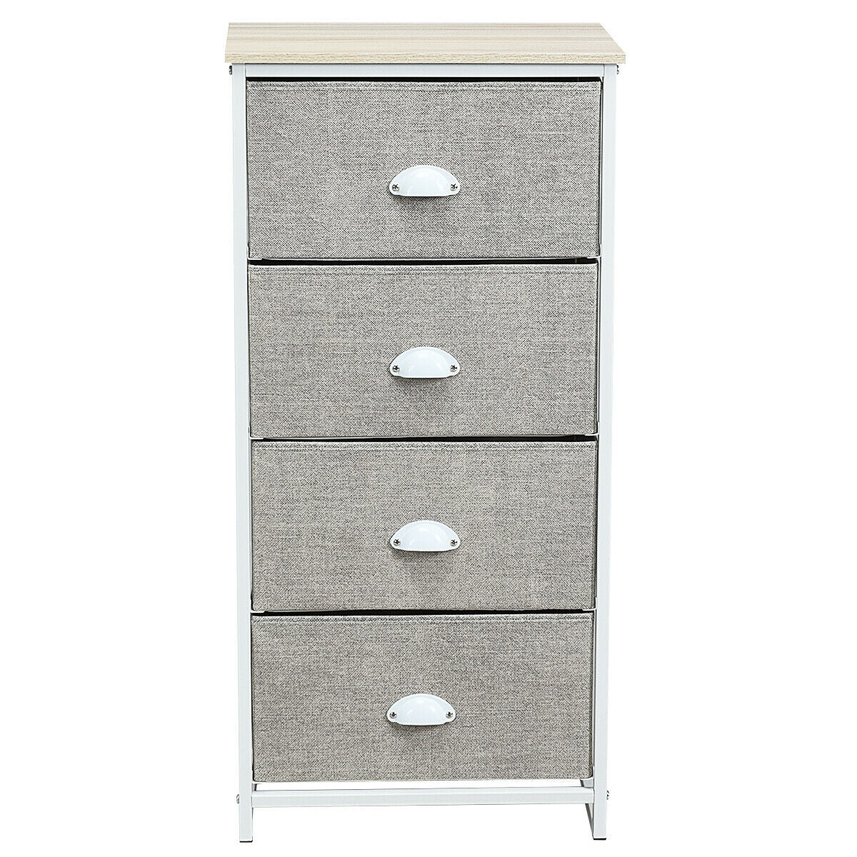 Chest Storage Tower Side Table Display Storage with 4 Drawers-Gray Kids Crystal