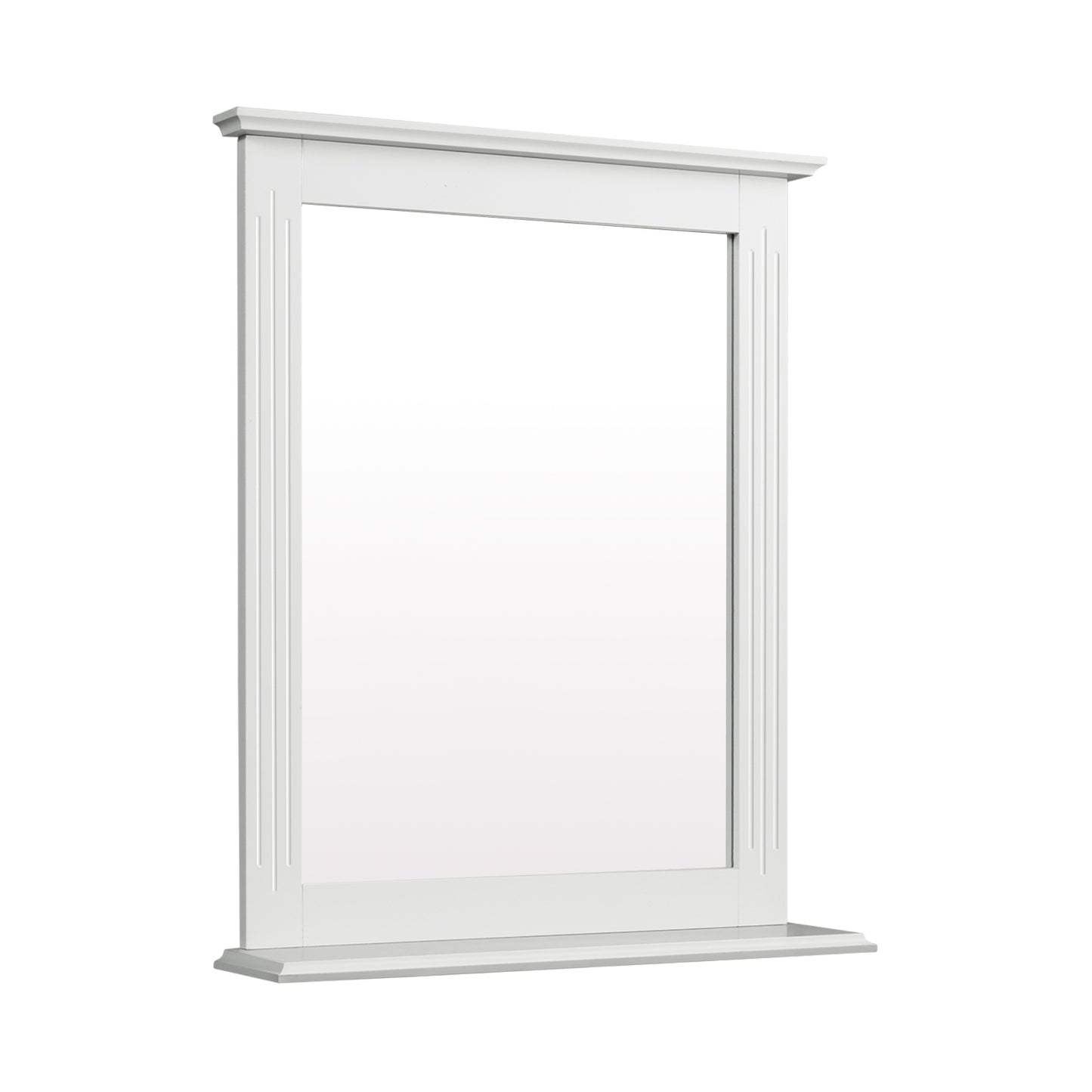 Wall-Mounted Multipurpose Vanity Mirror with Shelf-White Kids Crystal