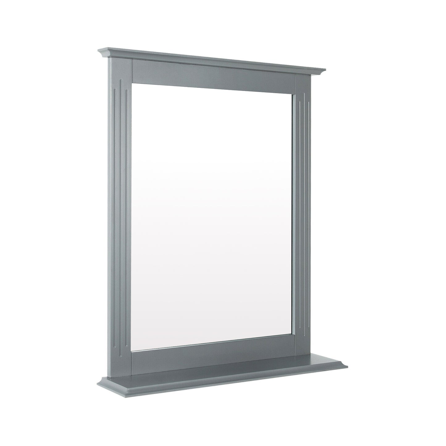 Wall-Mounted Multipurpose Vanity Mirror with Shelf-Gray Kids Crystal