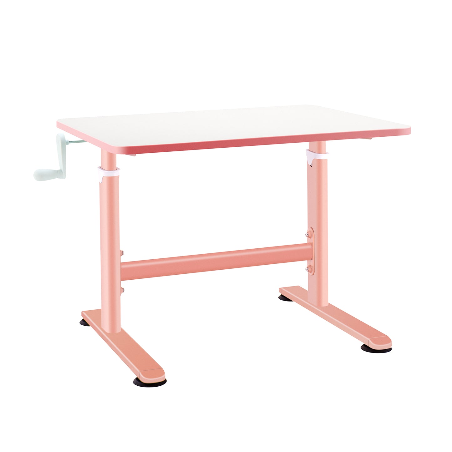 32 x 24 Inch Height Adjustable Desk with Hand Crank Adjusting for Kids-Pink Kids Crystal