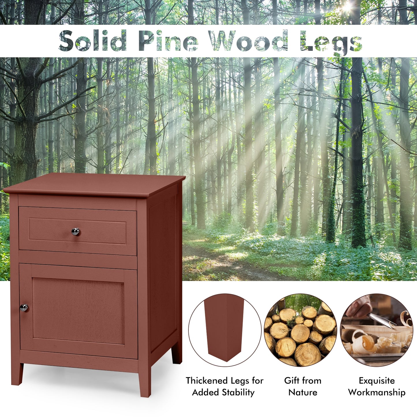 2-Tier Accent Table with Spacious Tabletop-Walnut Kids Crystal
