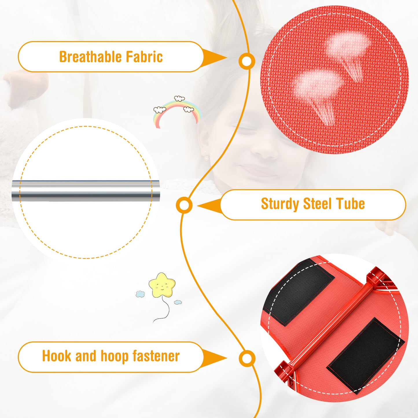 Pack of 4 Colorful Kids Stackable Naptime Cot Kids Crystal