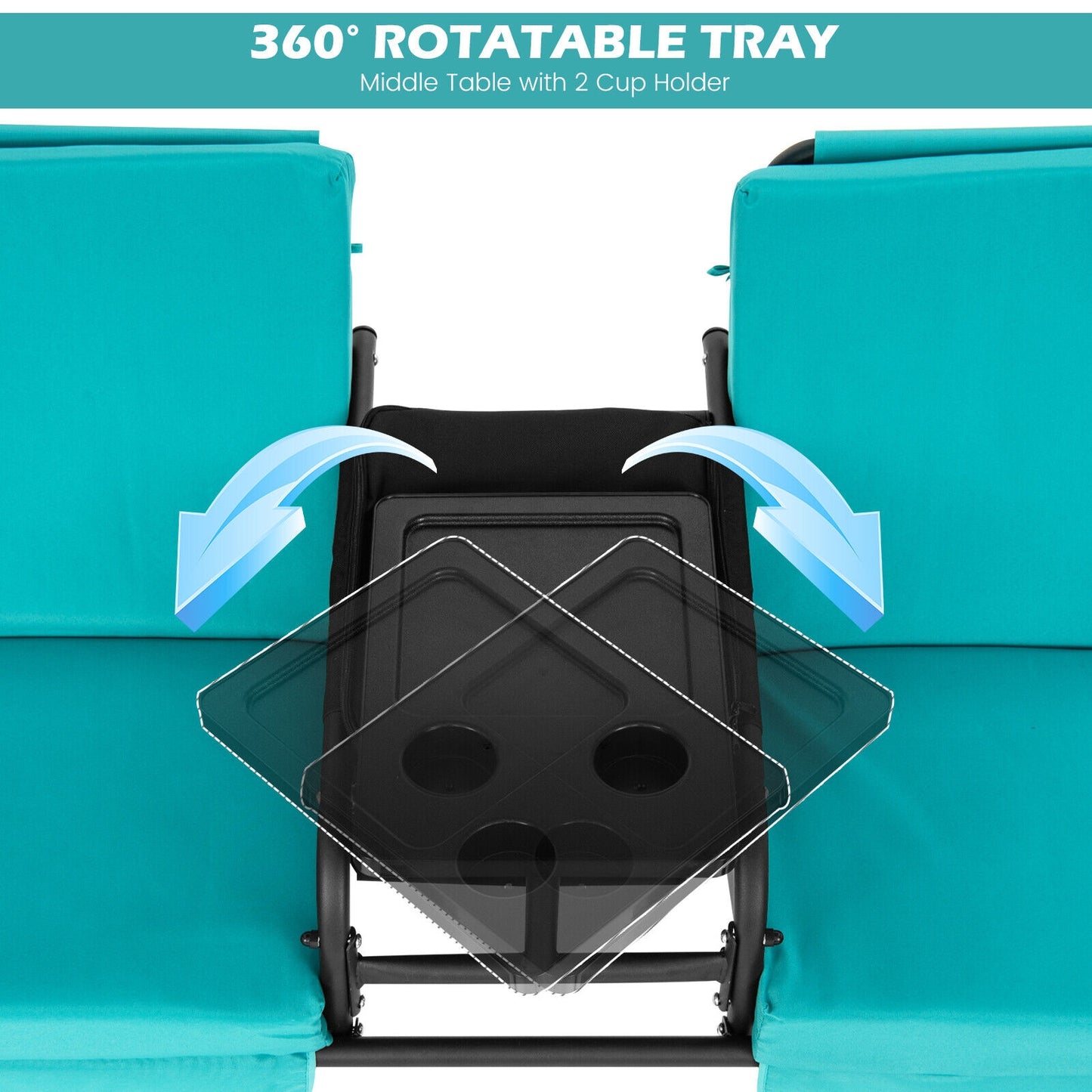 Porch Swing Chair with Adjustable Canopy-Turquoise Kids Crystal