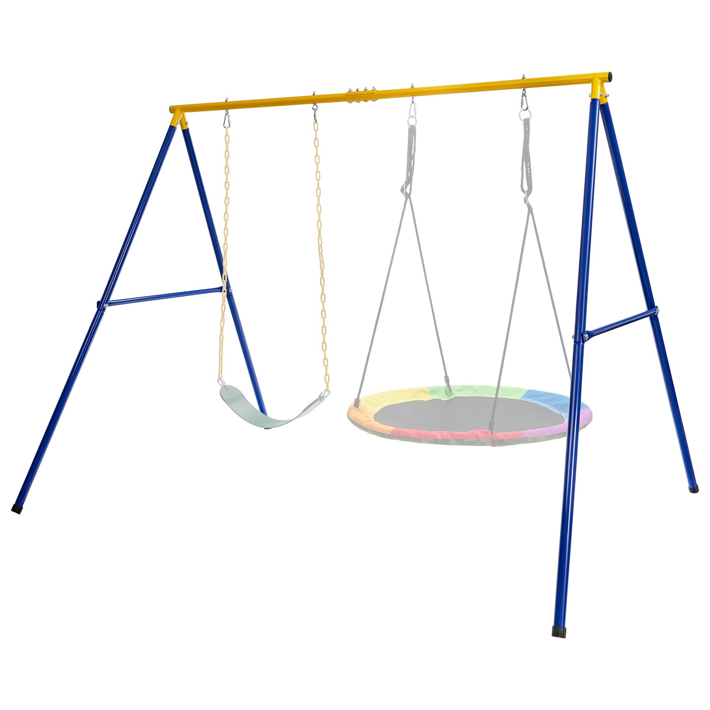 660 LBS Extra-Large A-Shaped Swing Stand with Anti-Slip Footpads (Without Seat)-Yellow Kids Crystal