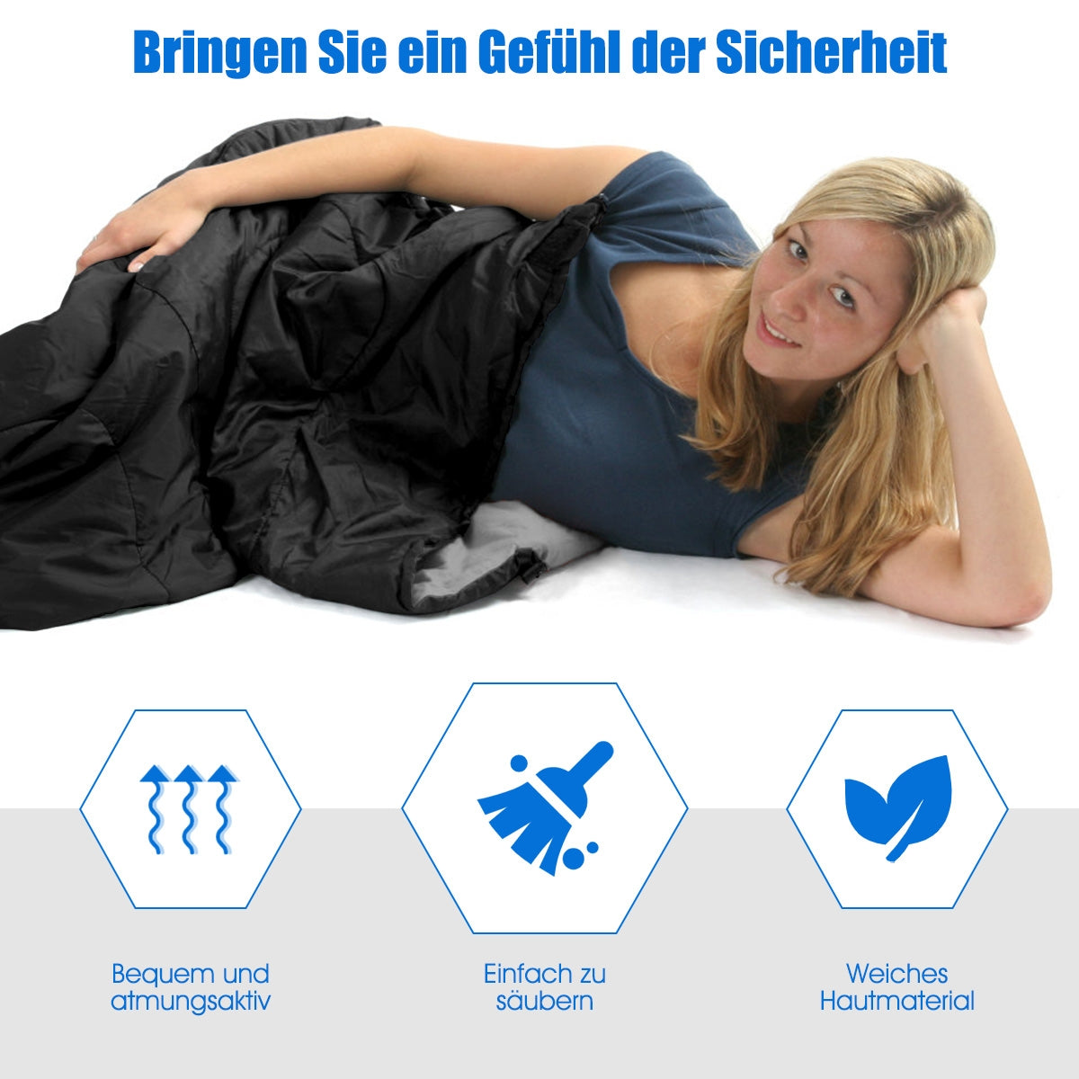 2 Person Waterproof Sleeping Bag with 2 Pillows-Black Kids Crystal