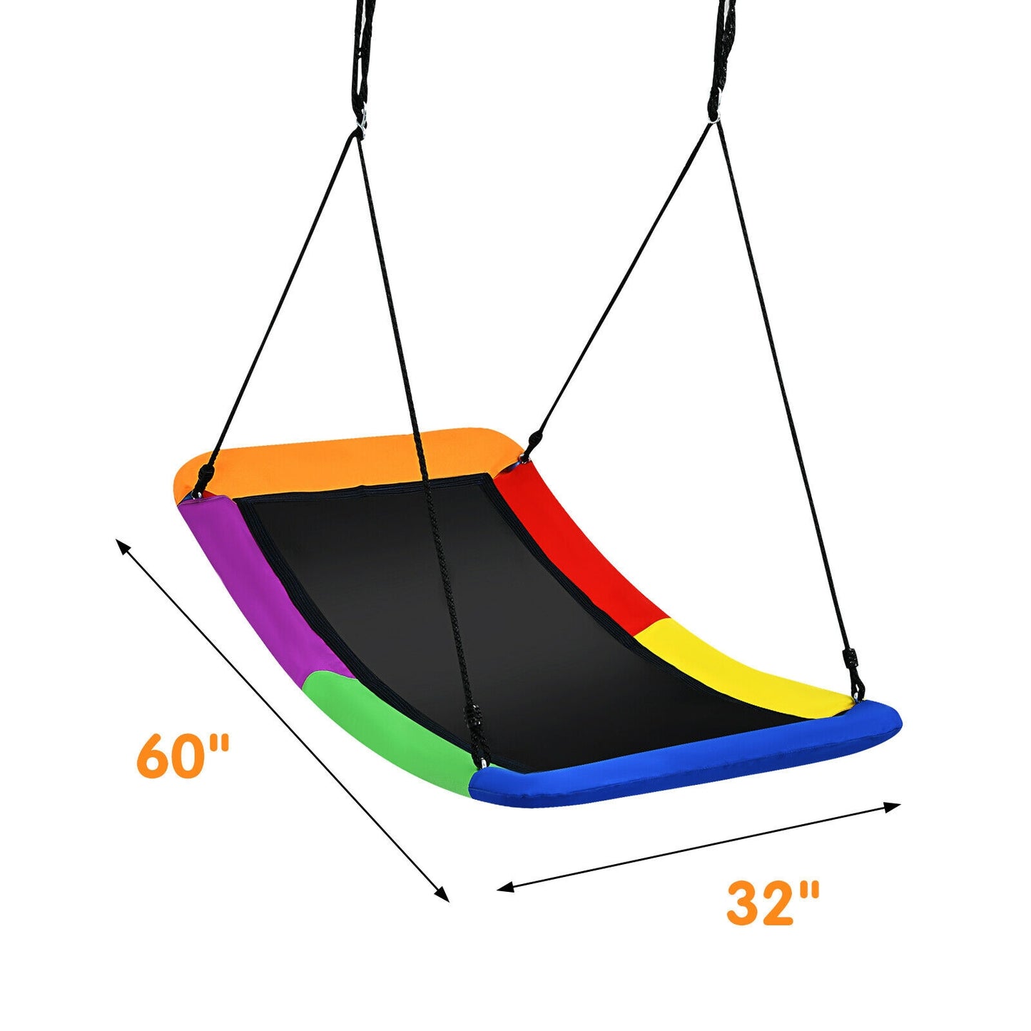 700lb Giant 60 Inch Platform Tree Swing for Kids and Adults-Multicolor Kids Crystal