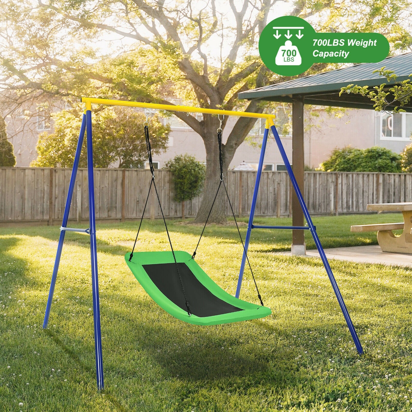700lb Giant 60 Inch Platform Tree Swing for Kids and Adults-Green Kids Crystal