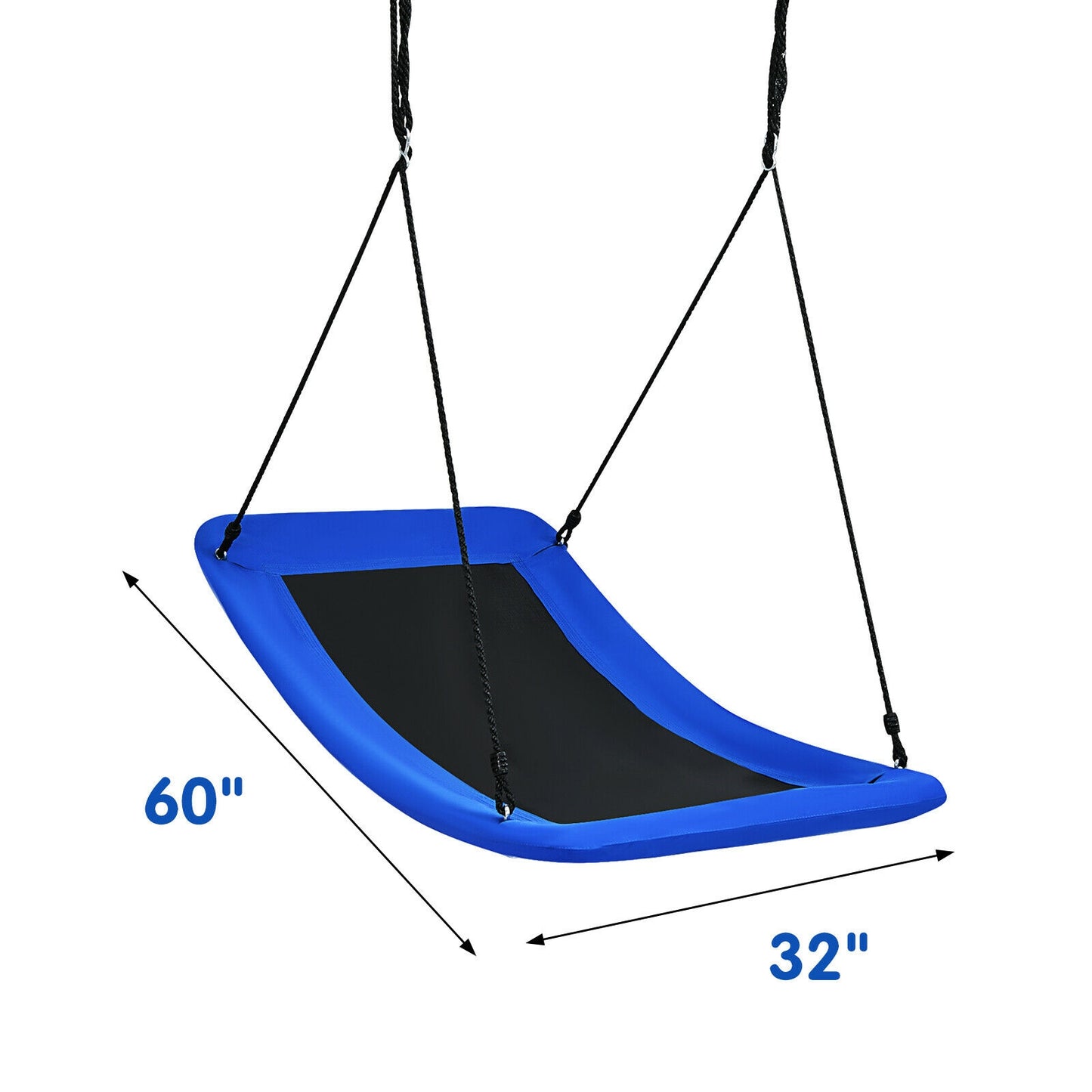 700lb Giant 60 Inch Platform Tree Swing for Kids and Adults-Blue Kids Crystal