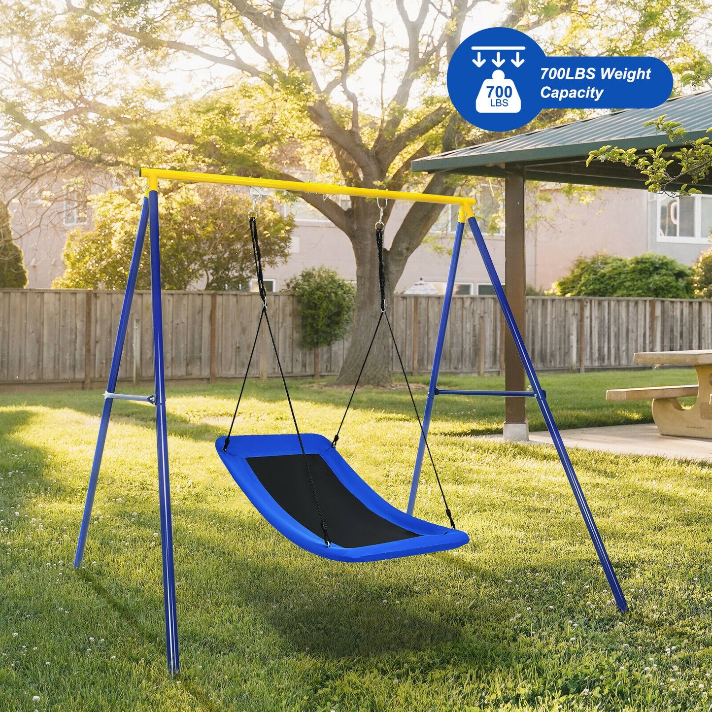 700lb Giant 60 Inch Platform Tree Swing for Kids and Adults-Blue Kids Crystal