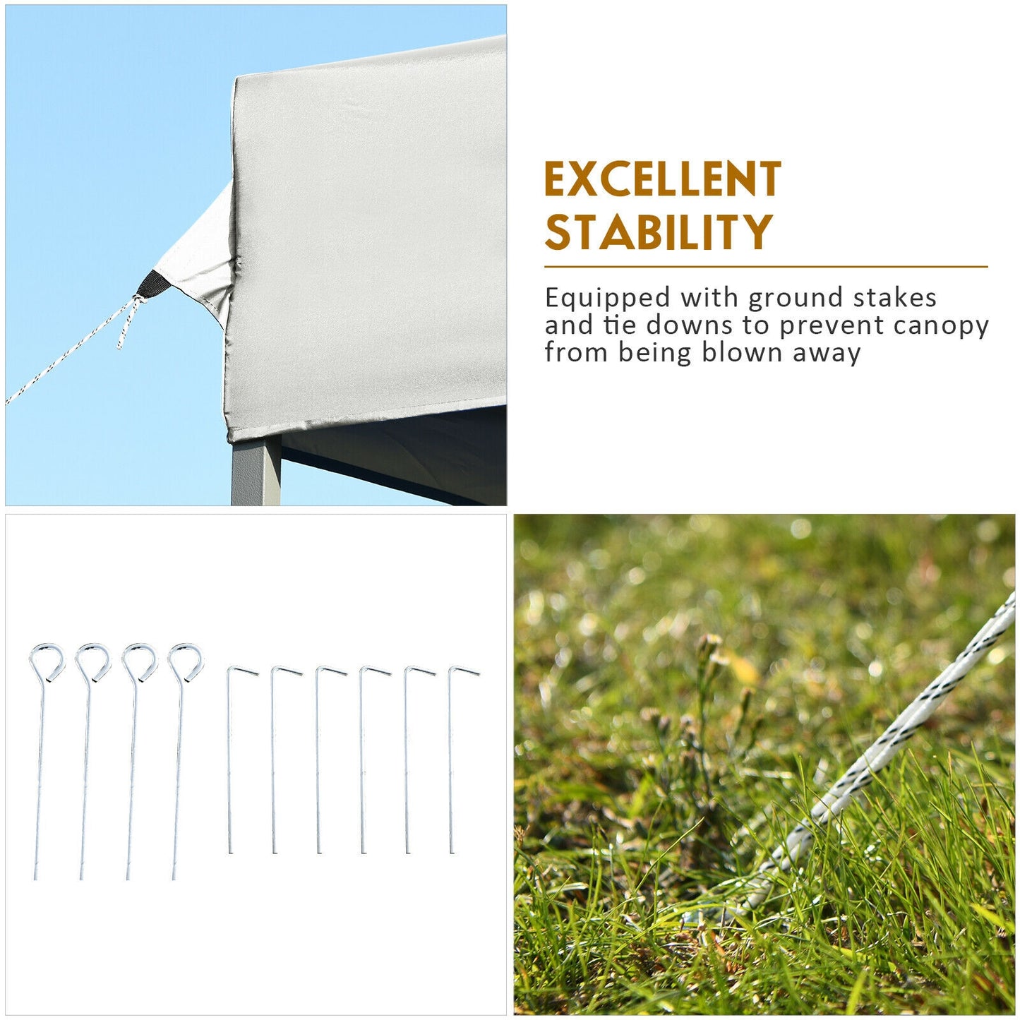 10 x 20 Feet Adjustable Folding Heavy Duty Sun Shelter with Carrying Bag-White Kids Crystal