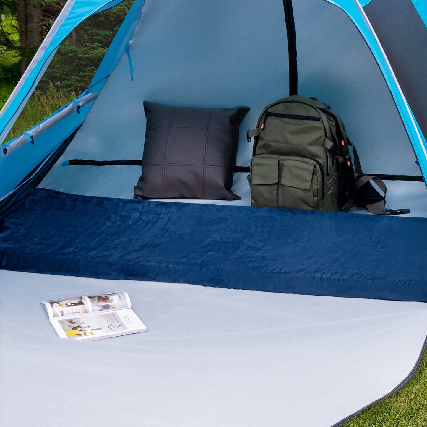 Lightweight Portable Memory Camping Mattress with Carrying Bag-Navy Kids Crystal