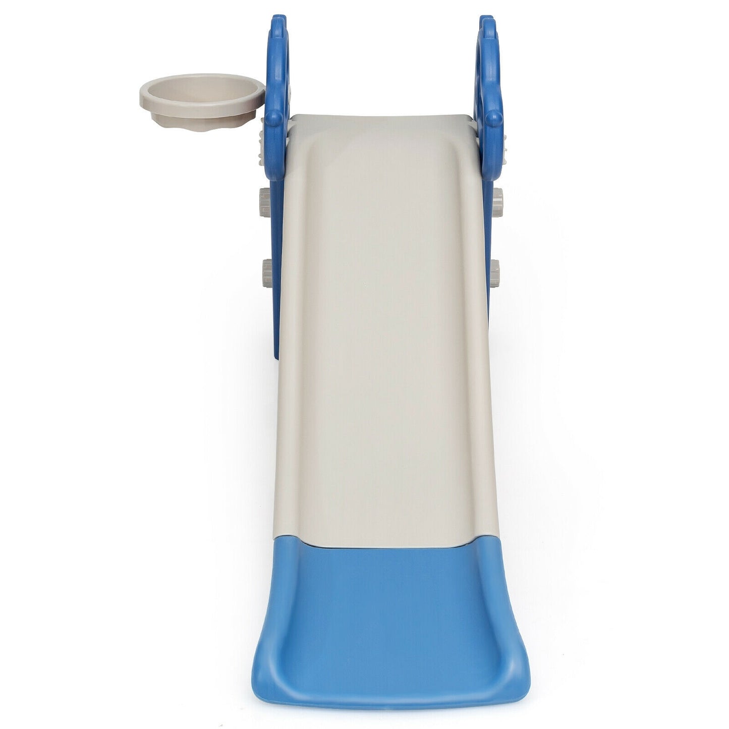 3-in-1 Kids Slide Baby Play Climber Slide Set with Basketball Hoop -Blue Kids Crystal