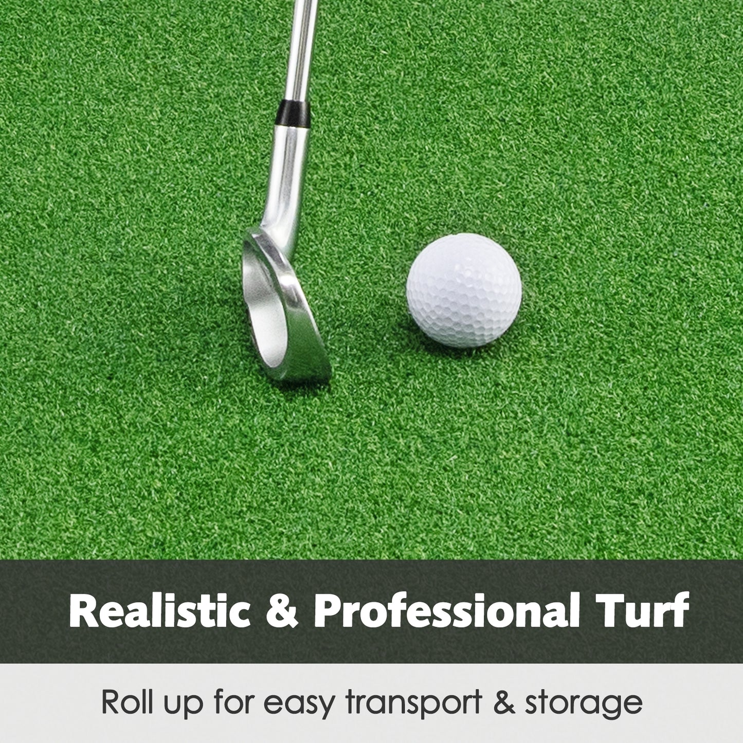5 x 3 Feet Standard Real Feel Golf Practice Hitting Mat with Synthetic Turf and 3 Tees Kids Crystal